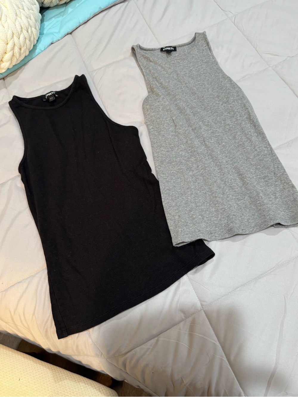 Black and grey Express Ribbed Tank Tops